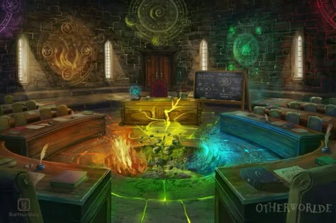 Alchemy Lab, Location Design, Wizard School, Fantasy Background, Fantasy Castle, Fantasy Setting, Fantasy Places, Inner World, Magic School