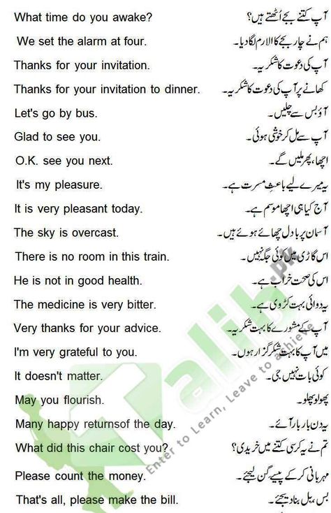 Daily Use English Sentences With Urdu Translation Urdu Names, English To Urdu Dictionary, English Speaking Book, Simple English Sentences, Basic English Sentences, Urdu Image, English Phrases Sentences, Well Educated, English Learning Books