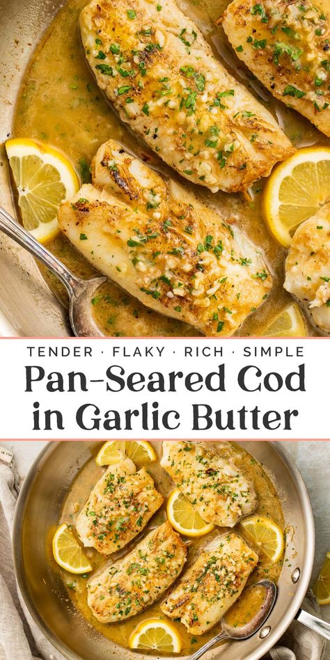 Cod And Dill Recipes, Garlic Butter Cod, How To Cook Cod, Cod Fillet Recipes, Butter Cod, Seared Cod, Keto And Gluten Free, Seafood Ideas, Grilled Cod