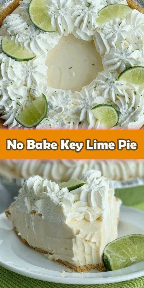 Key Lime Desserts No Bake, Easy Key Lime Pie Recipe No Bake, Fruity Pies, Bread Deserts, Lime Treats, Fodmap Bread, Key Lime Whipped Cream, No Bake Key Lime Cheesecake, Key Lime Pie Recipe No Bake