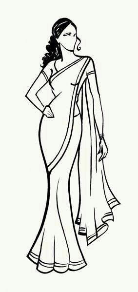 Plum Ideas, Dress Sketching, Indian Sketches, Amjad Khan, Indian Illustration, Fashion Illustration Sketches Dresses, Flat Sketches, Sketches Dresses, Cartoon Sketches