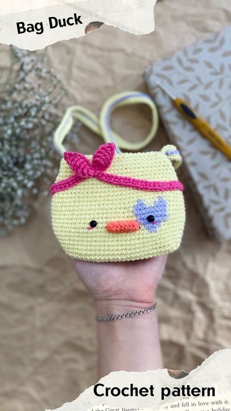 Crochet Pattern Bag, Handbags Patterns, Toys Ideas, Kids Bag, Animals Pattern, Pattern Bag, Toys Crochet, Amigurumi Ideas, Handmade Inspiration