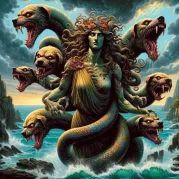 Scylla Tattoo, Scylla Art, Thistle And Spire Medusa, Scylla Greek Mythology, Nereids Greek Mythology, Scylla And Charybdis, Mythological Sea Monsters, Greek Mythical Creatures, Sea Snake Monster