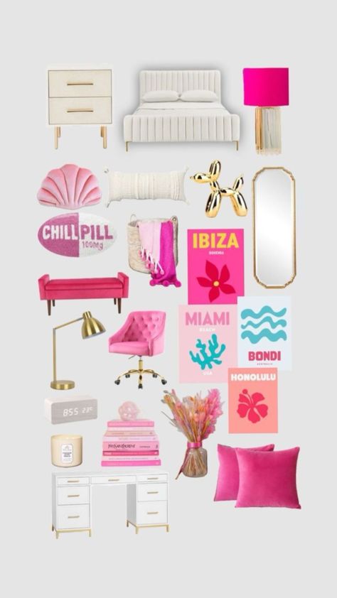 Pink Orange Blue Bedroom Decor, Room Decor Bedroom Colorful, Room Ideas Summer Vibes, Teen Girl Bedrooms Preppy, Preppy Beachy Room Ideas, Preppy Girl Bedroom Ideas, Preppy Teen Room Ideas, Preppy Girl Room Ideas, Preppy Room Ideas Bedrooms Full Room