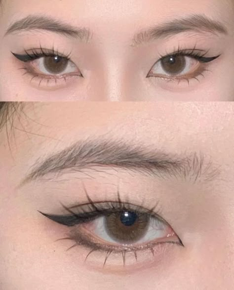 eye makeup tutorial / eyeliner / baddie / cute / eyeshadow / douyin / weibo Eye Makeup Tutorial Eyeliner, Douyin Makeup Tutorial, Cute Eyeshadow, Makeup For Round Eyes, Tutorial Eyeliner, Round Face Makeup, Douyin Makeup, Cute Eye Makeup, Doll Eye Makeup