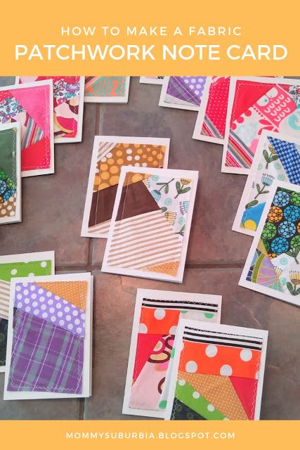 Fabric Buster Projects, Cards Made With Fabric Scraps, Fabric Greeting Cards Diy, Fabric On Cards, Quilted Greeting Cards, Cards With Fabric Scraps, Fabric Cards Handmade Christmas, Fabric Cards Handmade Diy, How To Make Fabric Cards