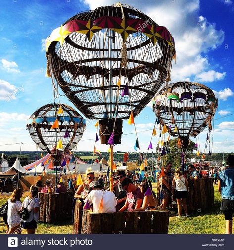 Download this stock image: Balloon Seating, Park Stage, Glastonbury Festival - S04XMK from Alamy's library of millions of high resolution stock photos, illustrations and vectors. Smart Village, Dubai Islands, Fest Ideas, Folk Wedding, Winter Carnival, Photo Balloons, Festival Image, After Prom, Glastonbury Festival