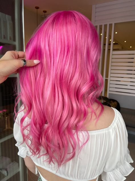 pink curly hair inspo Pink Hair Red Dress, Colored Hair Pink, Torte Aesthetic, Pink Hair Inspiration, Fairy Hairstyles, Pink Curly Hair, Cotton Candy Pink Hair, Bubblegum Pink Hair, Curly Hair Inspo