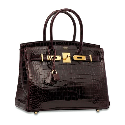 A SHINY BORDEAUX POROSUS CROCODILE BIRKIN 30 WITH GOLD HARDWARE | HERMÈS, 2016 | 21st Century, bags | Christie's Kelly Birkin Bag, Birkin Bag Vintage, Birkin 30, Birkinfied Bag, Birkin Bag Aesthetic, Brown Birkin Bag, Bags 2024, Crocodile Birkin Bag, Brown Birkin