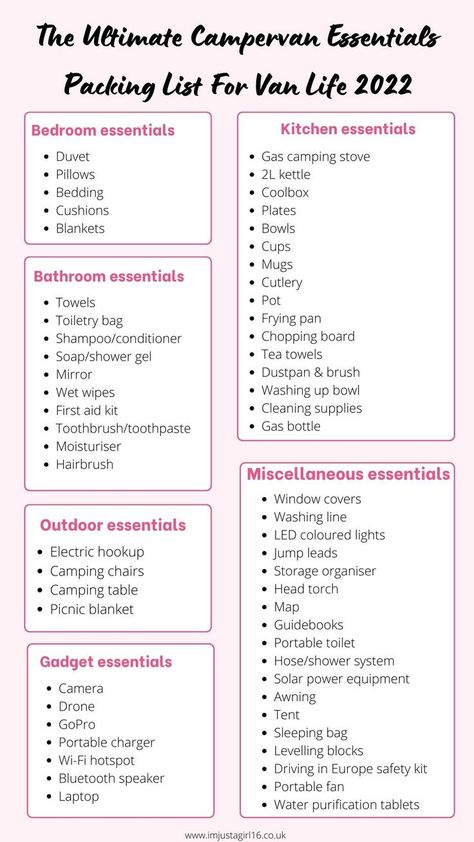 The Ultimate Campervan Essentials Packing List For Van Life 2022 Van Life Essentials, Northern Ireland Travel, New Zealand Road Trip, Van Conversion Ideas, Van Builds, Van Life Ideas, Packing Essentials List, Life In The Uk, Uk Holiday