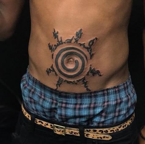 Anime Tattoos Naruto, Tattoo On Stomach, Ninja Tattoo, Seal Tattoo, Black Men Tattoos, Gamer Tattoos, Lion Tattoo Sleeves, Mark Tattoo, Sick Tattoo