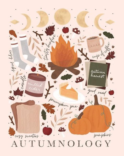 Fall Digital Art, Fall Mood Board, Autumn Illustration, Fall Feels, Digital Art Print, Autumn Cozy, Autumn Art, Autumn Aesthetic, Fall Wallpaper