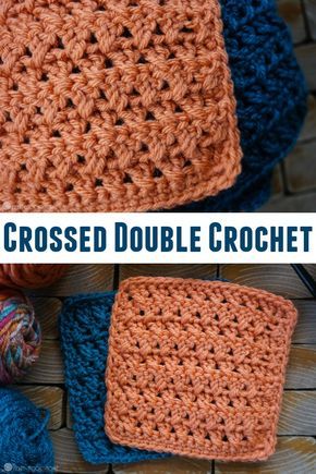 Add some texture to crochet with the Crossed Double Crochet stitch. If you know how to make a double crochet, you can also make the Crossed Double! Here's how! via @ashlea729 Bathroom Crochet, Crocheted Dishcloths, Crochet Hdc, Crochet 101, Crochet Stitches Free, Crochet Geek, Crochet Knit Stitches, Crochet Washcloth, Crochet Tips