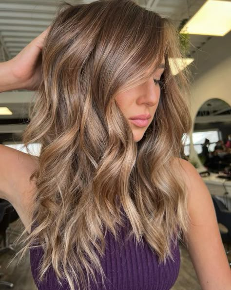 Light Warm Toffee Brown Highlights Hair Color Ideas With Highlights, Caramel Balayage Hair, Light Brown Hair Color Ideas, Caramel Blonde Hair Color, Blonde Hair Colour Shades, Brown Hair With Highlights And Lowlights, Caramel Blonde Hair, Brown Hair Inspo, Bronde Hair