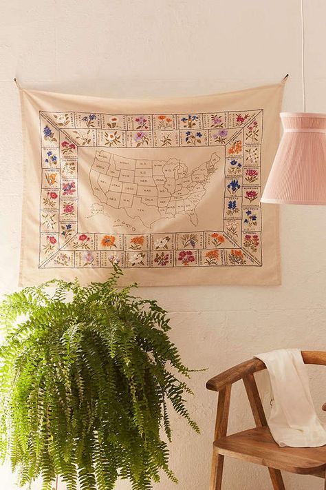 State Flower Embroidered Tapestry Do It Yourself Decoration, Embroidered Tapestry, Home Decor Sale, Vintage Americana, Room Remodeling, Tapestry Weaving, Flower Child, My New Room, Apartment Therapy