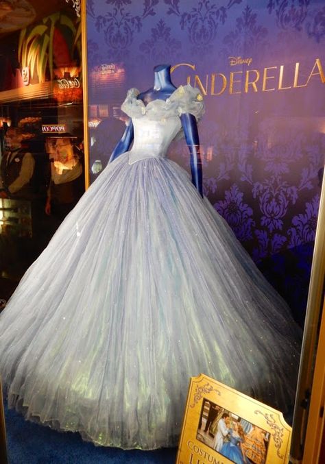 Cinderella film ball gown designed by Sandy Powell. This doesn't look as blue in person. Cinderella Ball Gown, Cinderella Ball, Sandy Powell, Horsehair Braid, Film Costumes, Cinderella Movie, Cinderella 2015, Cinderella Dresses, Lily James