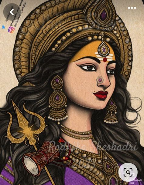 Easy Mandala Drawing, Durga Painting, Pencil Sketch Images, Beautiful Art Paintings, Goddess Artwork, Maa Durga, Drawings Sketches Simple, Indian Art Paintings, Book Art Diy