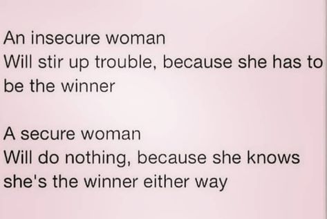 Know the difference between an insecure and a secure woman! #relationshipadvice #securewomen #insecure Jealous Women Quotes Relationships, Dealing With Insecure People, Insecure Women Quotes Jealous, Jealous Insecure Women, Women Who Criticize Other Women, Jealous Women Quotes, Insecure Women Quotes, Youre Insecure Quotes, Confident People Vs Insecure People