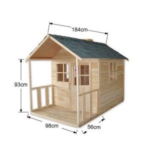 Outdoor Playhouse Wooden Cubby House with Windows and Verandah - JS022 Kids Outdoor Playhouse, Kids Playhouse Outdoors, Wood Playhouse, House For Kids, Wooden Cubby, Outdoor Playhouse, Wooden Playground, Build A Playhouse, Wendy House