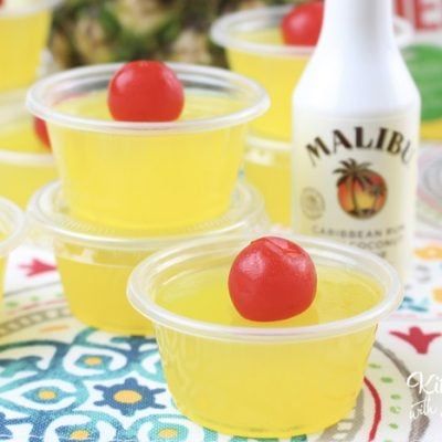 Pina Colada Jello Shots - Kitchen Fun With My 3 Sons Cake Jello Shots, Pina Colada Jello Shots, Easy Jello Shots, Colada Drinks, Making Jello Shots, Jello Shooters, Best Jello Shots, Pineapple Jello, Jello Pudding Shots