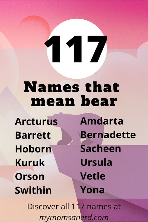 117 names that mean bear for males, females, first names, and last names! Plus famous bears from books, movies, tv, and more! #babynames #names #nameideas Names That Mean Bear, Famous Bears, Witchy Names, Finnish Words, Nerdy Baby, Roman Names, German Boys, Bear Names, Classic Names