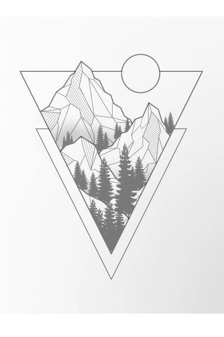 Minimalist mountain tattoo, mountain tattoo,  Minimalist geometric tattoo,  outdoor tattoo Triangle Tattoo Mountain, Geometric Outdoor Tattoo, Tattoo Ideas Geometric Minimalist, Tattoo Mountain Geometric, Geometric Mountain Tattoo Design, Mountain Flash Tattoo, Diamond Mountain Tattoo, Cross And Mountain Tattoo, Line Work Mountain Tattoo