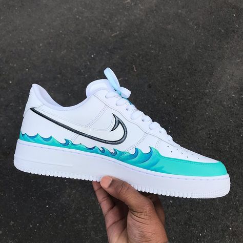 The Custom Movement on Instagram: “Fisherman AF1’s🐟 Leave a like | comment your thoughts💭 @thecustommovement - custom sneakers by independent artists👟 📸: @_jackoat_” Painting Nikes, Zapatillas Nike Air Force, Painted Shoes Diy, Custom Sneakers Diy, Custom Painted Shoes, Custom Shoes Diy, Diy Sneakers, Nike Shoes Air Force, Air Shoes