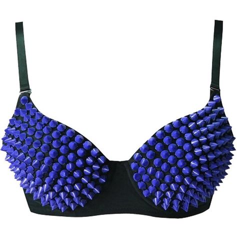 Alivila.Y Fashion Metallic Spike Punk Goth Bra Clubwear (€14) ❤ liked on Polyvore featuring intimates, bras, spiked bra and metallic bra Spiked Bra, Light Blue Bra, Steampunk Goth, White Bra, White Bras, Black Lace Bra, Punk Goth, Black Bra, Womens Bras