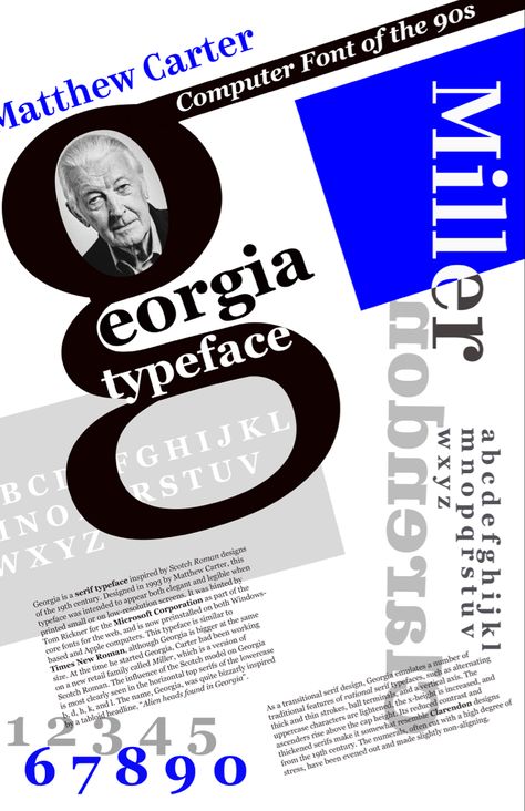 Typeface Poster, Matthew Carter, Computer Font, Microsoft Corporation, Apple Computer, Times New Roman, Serif Typeface, Typography Poster, Minimal Design