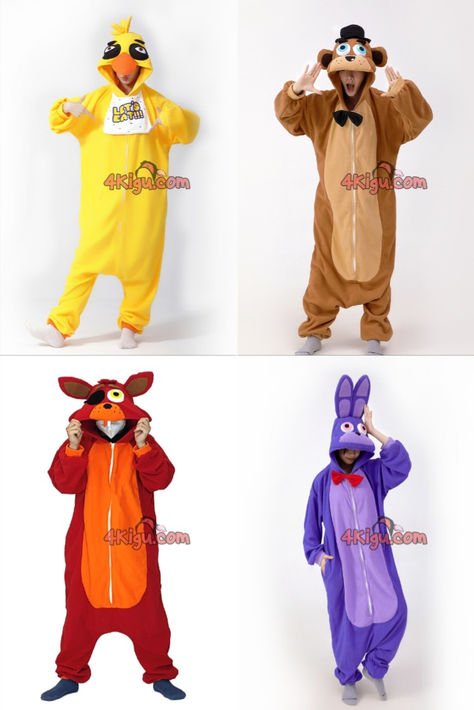 Ready to rock the pizzeria look? Our FNAF onesie collection brings Freddy, Bonnie, Chica, and Foxy to life! Perfect for Halloween, cons, or midnight gaming sessions. Comfy enough for all-night pizza parties, scary enough to make your friends jump. Warning: May cause sudden cravings for pepperoni and unexpected urges to sing animatronic tunes. Don't blame us if you start checking the security cameras at 3 AM!#FNAF #Bonnie #FreddyFazbear #ChicaTheChicken #Foxy #CostumeOnesie #HappyCostumes Fnaf Onesie, Freddy Fazbear Outfit, Fnaf Clothes Outfits, Bonnie Halloween Costume, Bonnie Fnaf Cosplay, Chica Fnaf Cosplay, Fnaf Halloween Costumes, Freddy Fazbear Cosplay, Fnaf Merchandise