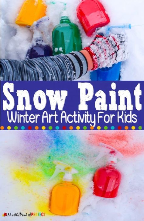 How to Make Snow Paint: Winter Kids Activity - Snow Paint, Homemade Snow, Snow Painting, Make Snow, Happy Hooligans, Preschool Stem, Homemade Paint, Calendar Activities, Children Crafts