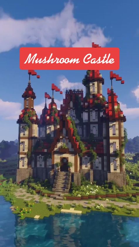 Mushroom Castle, Minecraft Farm, Minecraft Castle, Mushroom House, Minecraft Projects, Minecraft Houses, Make Your Day, Minecraft, Get Started