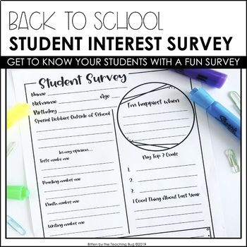 Student Survey Elementary, Consonant Letters, Student Interest Survey, Student Questionnaire, Interest Survey, Library Lesson Plans, Student Survey, Meet The Teacher Template, Course Ideas