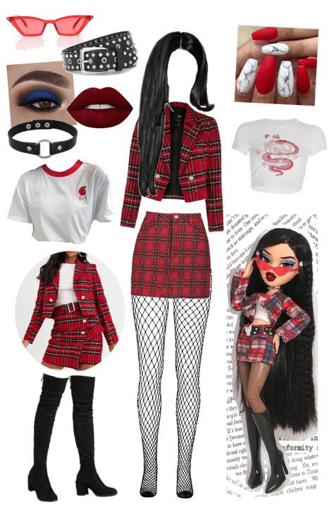 Discover outfit ideas for party made with the shoplook outfit maker. How to wear ideas for black fishnets and Black Boots Bratz Aesthetic Outfit, Bratz Girl, Outfit Ideas For Party, Bratz Doll Outfits, Hot Halloween Outfits, Outfits 2000s, Bratz Girls, Movie Inspired Outfits, Bratz Inspired Outfits