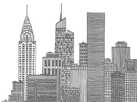 New York Skyline | mister mourão | Inspiration New York Coffee Cup ... Sky Line Art, Drawing Of New York, City Skyline Drawing, Sky Line, Drawings Of New York City, New York Skyline Drawing, How To Draw Skyscrapers, New York City Skyline Drawing, Skyscraper Doodle