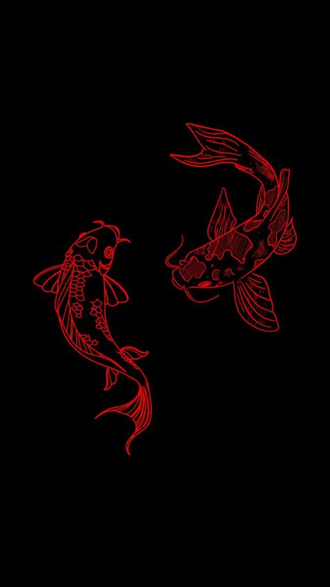 Ref And Black Wallpapers, Red Koi Fish Aesthetic, Iphone Wallpaper Koi Fish, Black Koi Fish Wallpaper, Yakuza Iphone Wallpaper, Pisces Wallpaper Aesthetic Black, Koi Fish Phone Wallpaper, Koi Aesthetic Wallpaper, Koy Fish Wallpaper Aesthetic