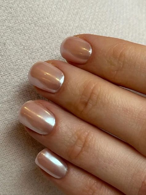 9 Essential Summer 2024 Nail Trends Nude Chrome, Champagne Nails, Bridesmaids Nails, Green Nail Polish, Classic French Manicure, Green Nail, Uk Photos, Nail Length, British Vogue