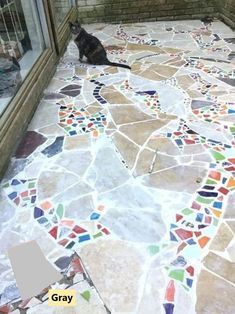 Mosaic Walkway, Easy Mosaic, Cat Patio, Walkway Design, Garden Globes, Mosaic Vase, Patio Projects, Mosaic Decor, Patio Makeover