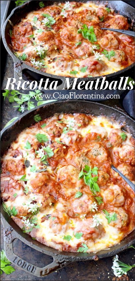 Meatballs Ricotta, Arrabiata Sauce, Arrabbiata Sauce, Ricotta Meatballs, Marzano Tomatoes, Beef Dinners, Ricotta Recipes, San Marzano Tomatoes, Kitchen Magic