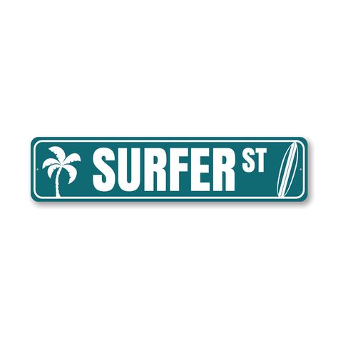 Surfers Street Sign Room Decor Beach Theme, Aesthetic Beach Bedroom, Surf Bored Decal Bloxburg, Beach Sign, Surfer Room Ideas, Beach Themed Rooms, Beach Room Theme, Beach Aesthetic Room Ideas, Surfer Room Posters