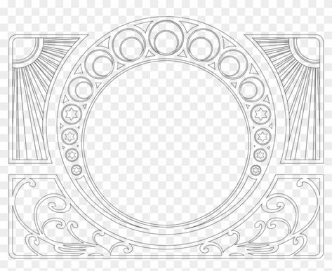 Art Deco Line Art, Line Art Floral, Motifs Art Nouveau, Border Art, Art Deco Lines, Owl Clip Art, Mucha Art, Floral Circle, Art Nouveau Illustration