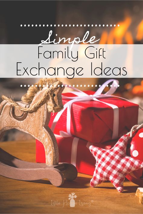 It seems that each year, Christmas gets more and more complicated. More and more things. More and more decor. More and more everything. Bring simple back to Christmas this year with these simple Christmas gift exchange ideas that are perfect for the whole family. #christmasgiftexchangeideas #christmasideas #giftexchange #simpleliving #simplechristmas Family Gift Exchange Ideas, Christmas Present Exchange, Kids Gift Exchange, Gift Exchange Themes, Christmas Gift Exchange Ideas, Gift Exchange Ideas, Family Gift Exchange, Christmas Gift Exchange Games, Holiday Family Gifts