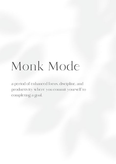 Monk mode definition | Monk mode productivity
Female entrepreneur monk mode
Monk mode success
Women in business focus
Achieving goals monk mode
Monk mode routine
Business success habits
Entrepreneurial mindset monk mode Monk Mode, Study Snaps Ideas, Arabic Quotes With Translation, Vision Board Images, Everyday Quotes, Study Quotes, Mental Energy, Rare Words, Work Motivation