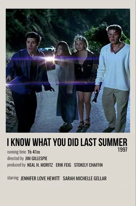 minimal polaroid movie poster for i know what you did last summer I Know What You Did Last Summer Movie Poster, You Again Movie Poster, I Know What You Did Last Summer Poster, 90s Movies Posters, As You Are Movie Poster, I Know What You Did Last Summer Wallpaper, Movie Prints Horror, Horror Movie Prints, Vintage Scary Movie Aesthetic