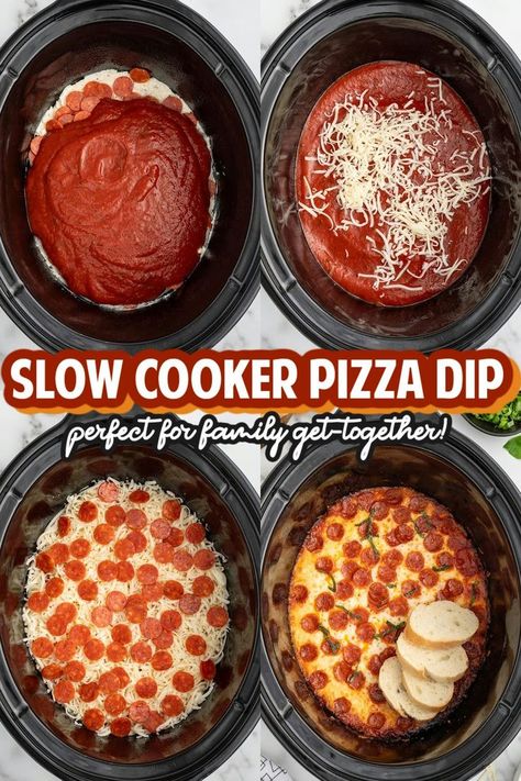 Slow Cooker Pizza Dip Slow Cooker Cheesy Hamburger Dip, Crockpot Pizza Dip With Cream Cheese, Pizza Dip With Cream Cheese Crock Pot, Hot Pizza Dip With Cream Cheese, Crock Pot Pizza Dip, Mini Crockpot Dips, Crockpot Dips For Parties, Pizza Dip With Cream Cheese, Crock Pot Appetizers