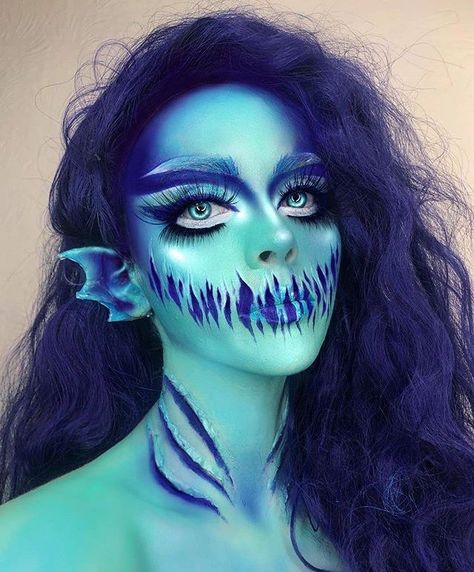 Spooky Mermaid, Lil Spooky, Halloween Makeup Artist, Mermaid Makeup Halloween, Holloween Makeup, Plouise Makeup, Liquid Latex, Face Paint Makeup, Face Art Makeup