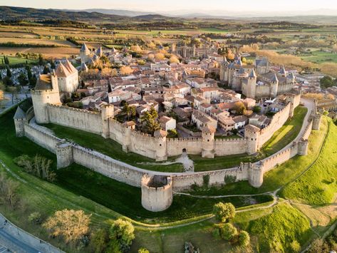 Carcassonne France, Canal Du Midi, Medieval Fortress, Chateau France, Walled City, A Castle, Medieval Town, Medieval Castle, France Travel