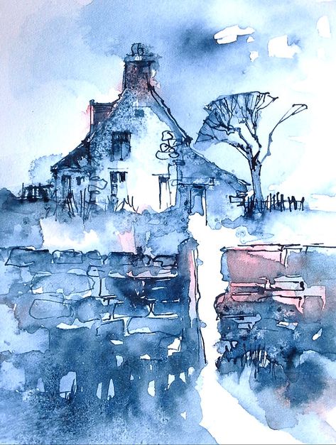 Pen and wash. | Trying to work looser - a sketch a day for 3… | Flickr Morning Sketch, Loose Watercolor Paintings, Architecture Drawing Sketchbooks, Watercolor Splatter, Pen And Wash, Watercolor Architecture, Kids Art Class, Diy Watercolor Painting, Watercolour Inspiration