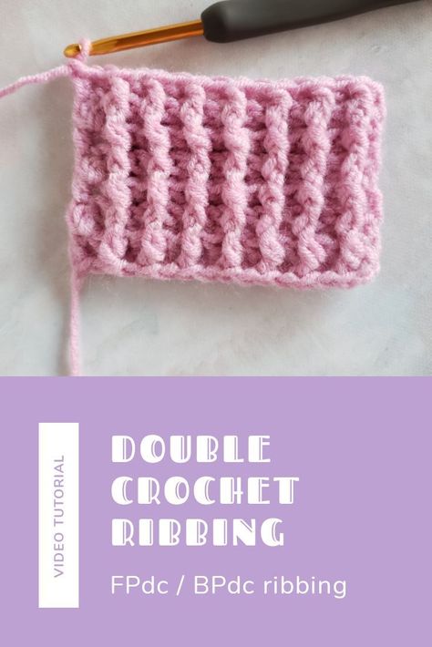 Crochet Front Post Double Crochet, Front Post Double Crochet Tutorial, Crochet Ribbing Tutorial, Fpdc Crochet Stitch, Crochet Ribbing, Triple Crochet Stitch, Crochet Waistband, Ribbed Crochet, Back Post Double Crochet