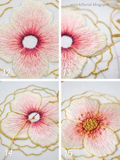 Advanced Embroidery Patterns, Embroidery Floral Designs Patterns, Old Embroidery Patterns, Realistic Flower Embroidery, Hand Embroidery Free Patterns, Needle Painting Embroidery Free Pattern, Needlepainting Patterns, Embroidery Flower Patterns Free, Free Flower Embroidery Patterns